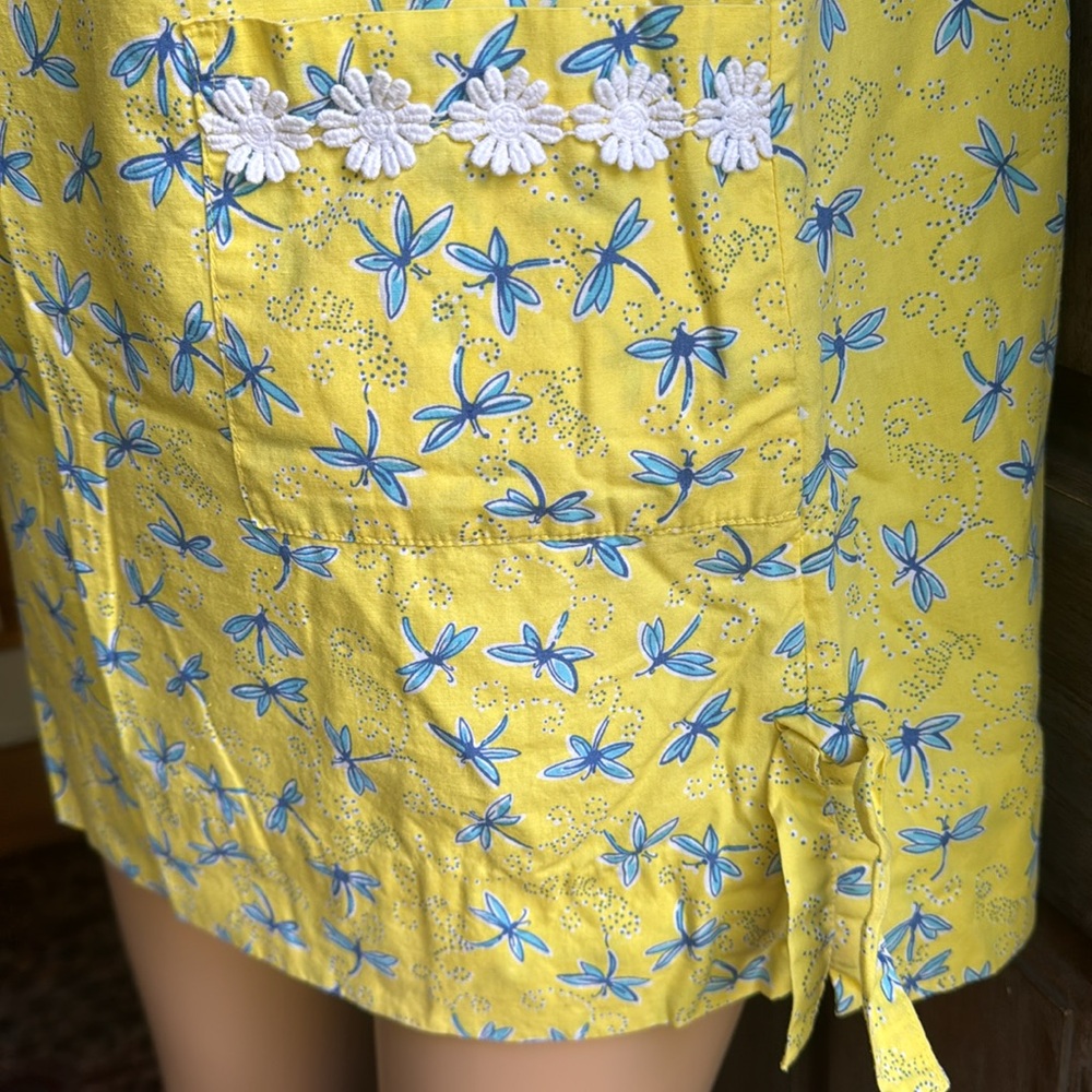 12 Lilly Pulitzer Girl Dragonfly Vibrant Yellow Shift Hidden Lilly Dress Vintage - Picture 4 of 8
